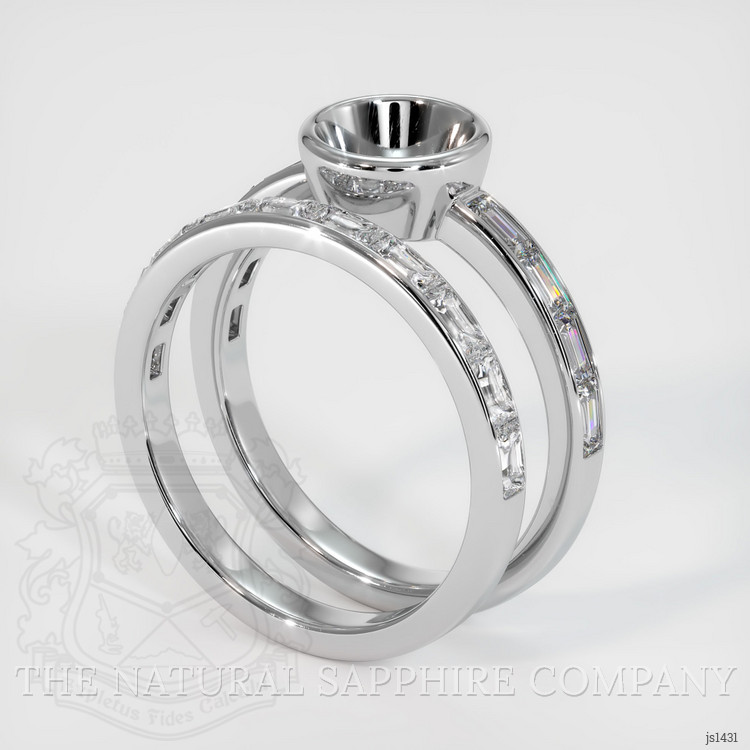 18K White Gold Wedding Set Ring Setting