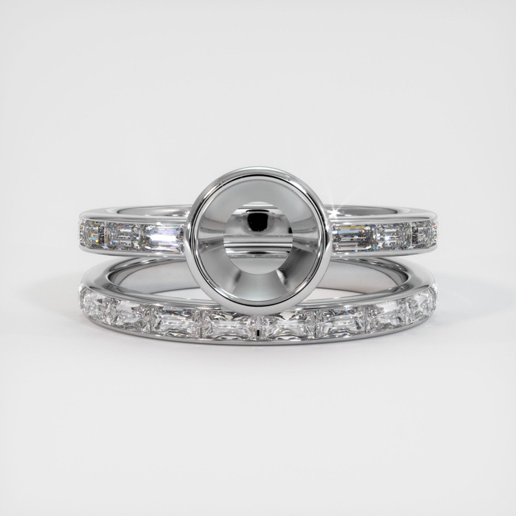 18K White Gold Wedding Set Ring Setting