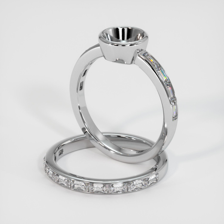 18K White Gold Wedding Set Ring Setting