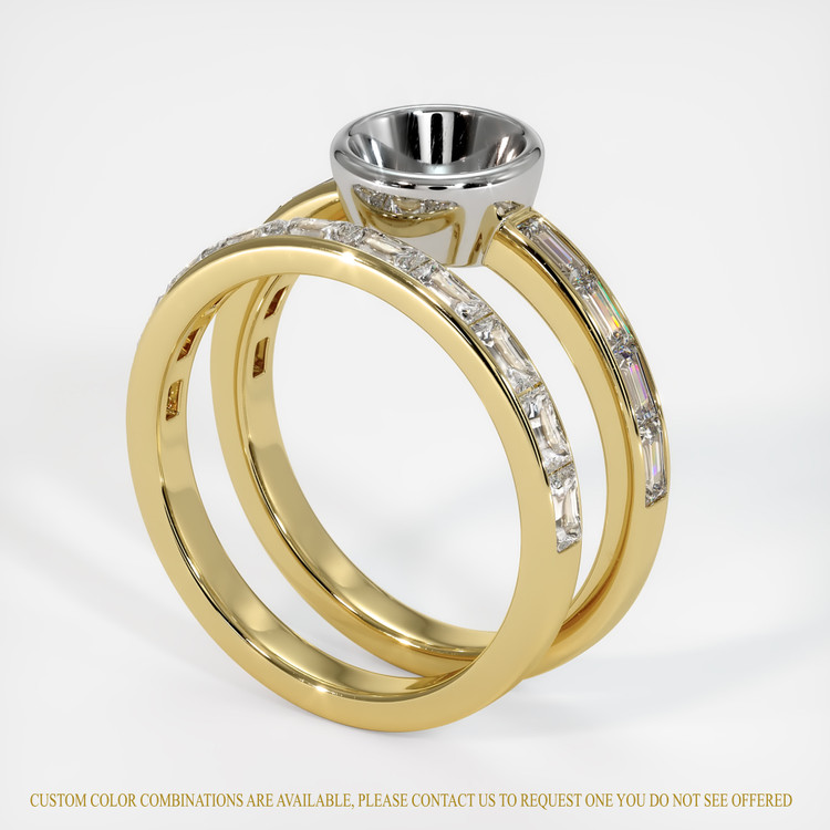 14K White & Yellow Wedding Set Ring Setting