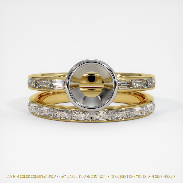 14K White & Yellow Wedding Set Ring Setting