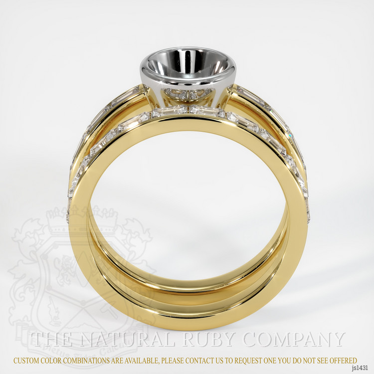 14K White & Yellow Wedding Set Ring Setting