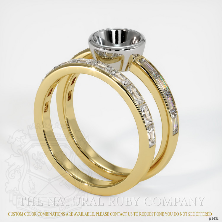 18K White & Yellow Wedding Set Ring Setting