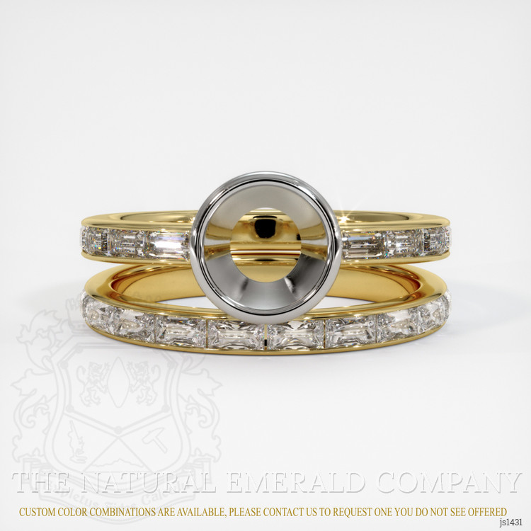 18K White & Yellow Wedding Set Ring Setting