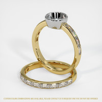 18K White & Yellow Wedding Set Ring Setting Image