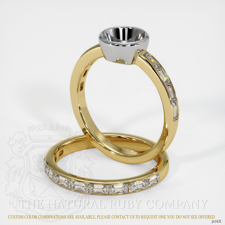18K White & Yellow Wedding Set Ring Setting