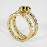 Wedding Set Emerald Ring 0.99 Ct., 18K Yellow Gold Combination Setting