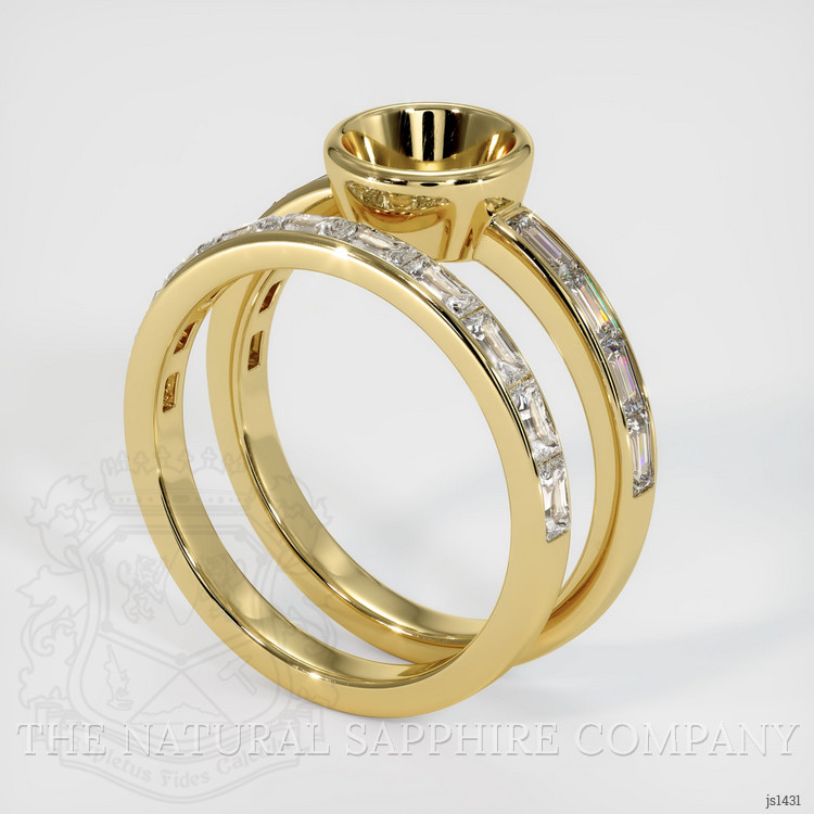 18K Yellow Gold Wedding Set Ring Setting