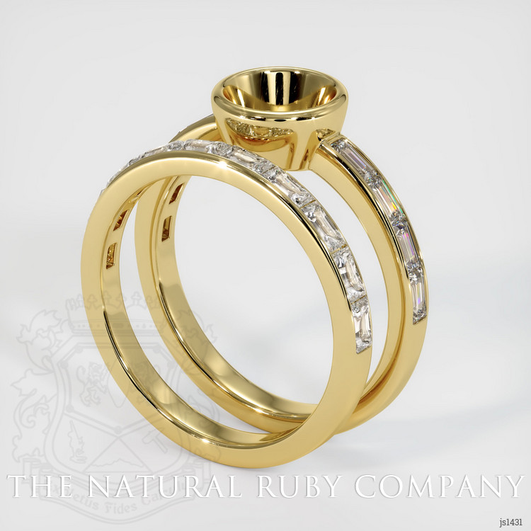 18K Yellow Gold Wedding Set Ring Setting