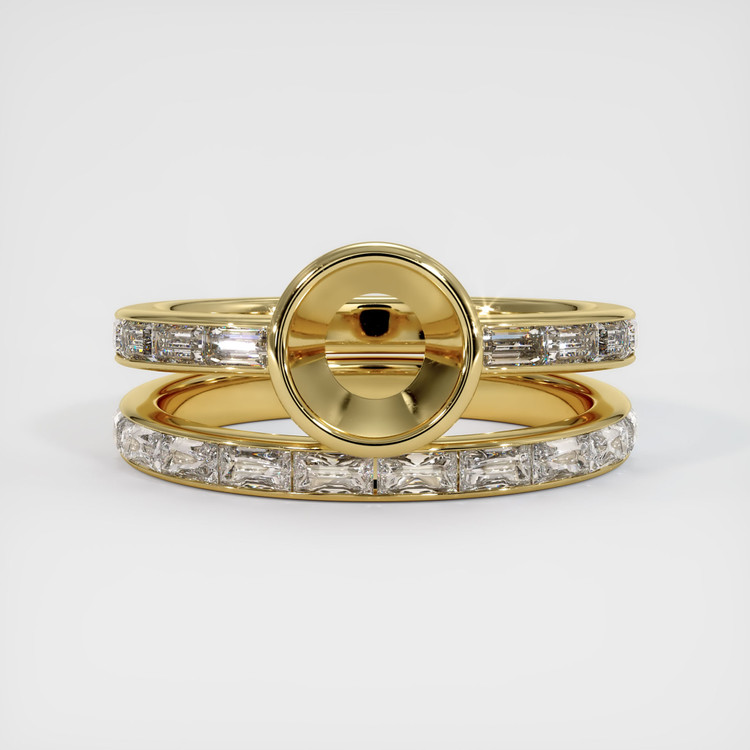 18K Yellow Gold Wedding Set Ring Setting
