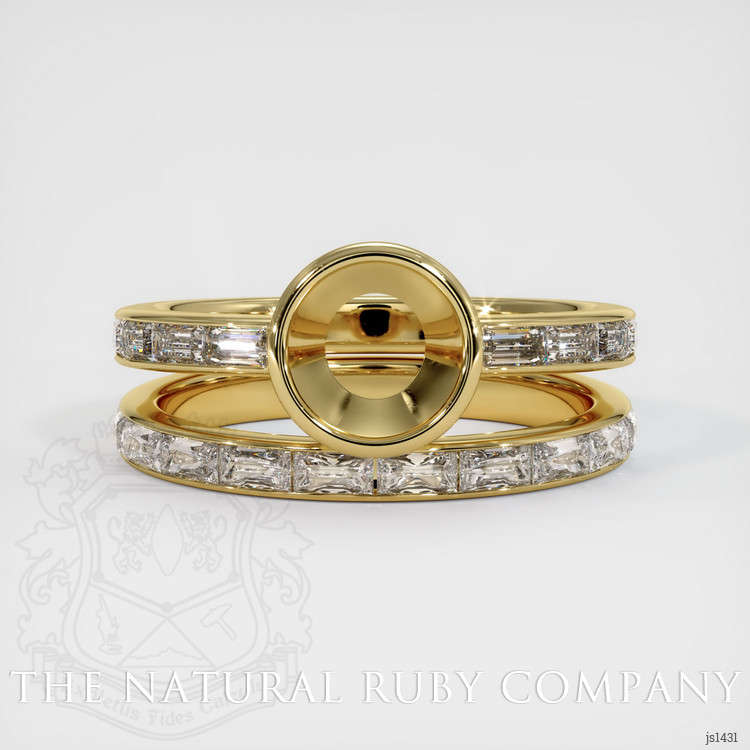 18K Yellow Gold Wedding Set Ring Setting