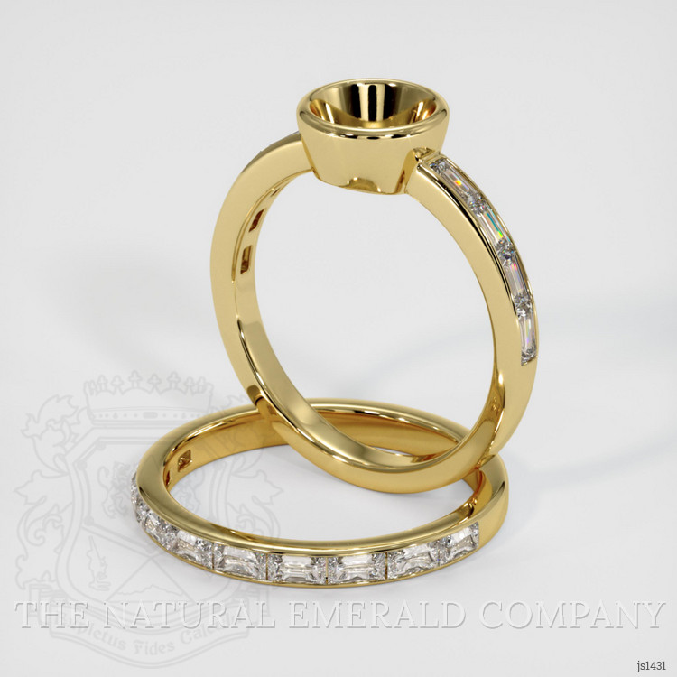 18K Yellow Gold Wedding Set Ring Setting