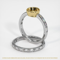 14K Yellow & White Wedding Set Ring Setting Image