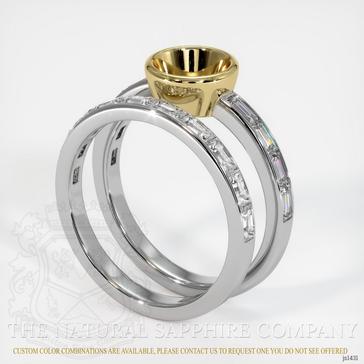 18K Yellow & White Wedding Set Ring Setting