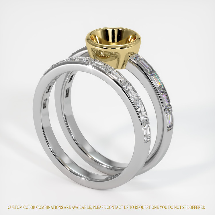 18K Yellow & White Wedding Set Ring Setting