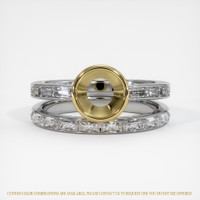 18K Yellow & White Wedding Set Ring Setting Image