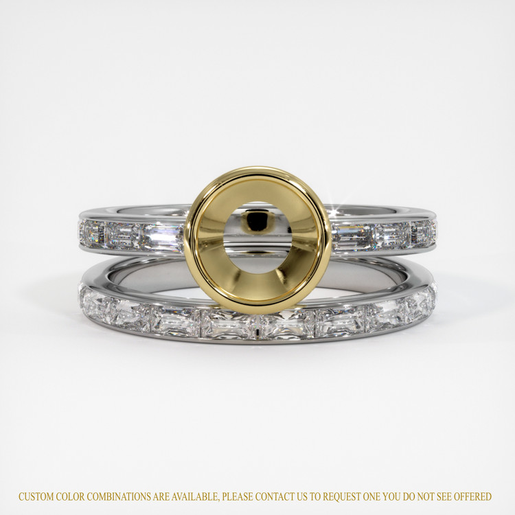 18K Yellow & White Wedding Set Ring Setting