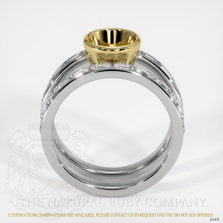18K Yellow & White Wedding Set Ring Setting