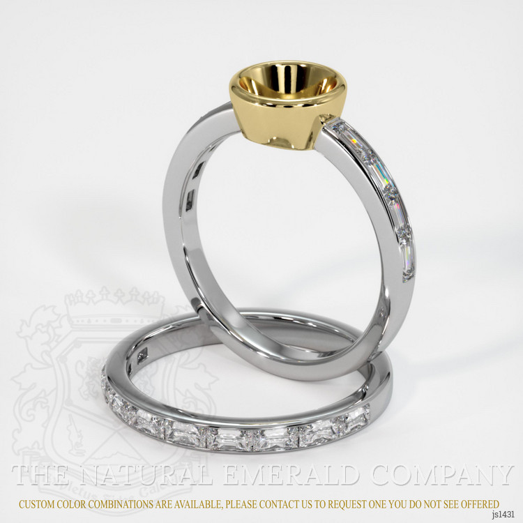 18K Yellow & White Wedding Set Ring Setting