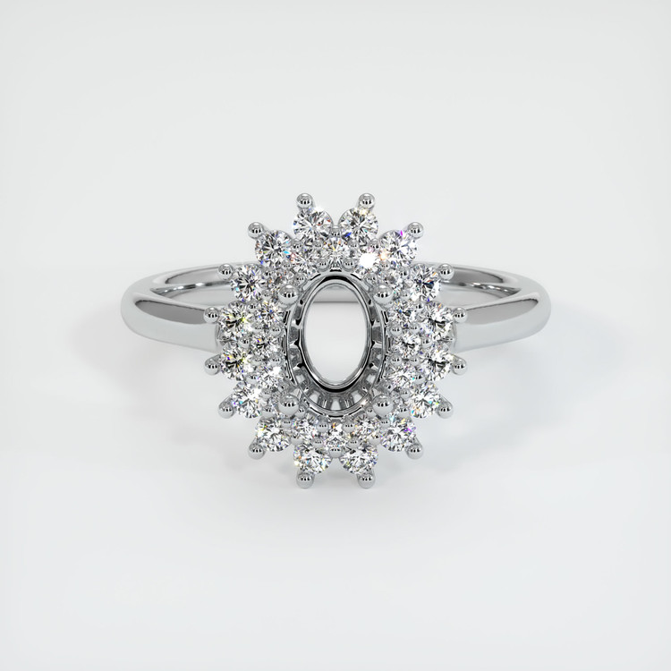 14K White Gold Antique Style Ring Setting