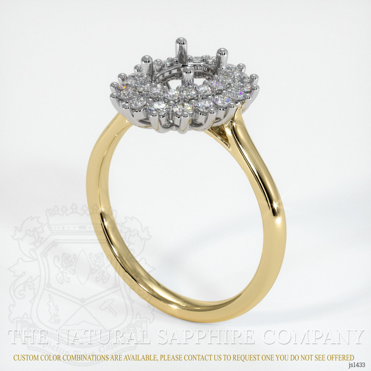 14K White & Yellow Antique Style Ring Setting