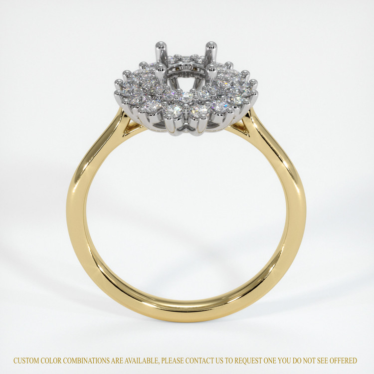 14K White & Yellow Antique Style Ring Setting