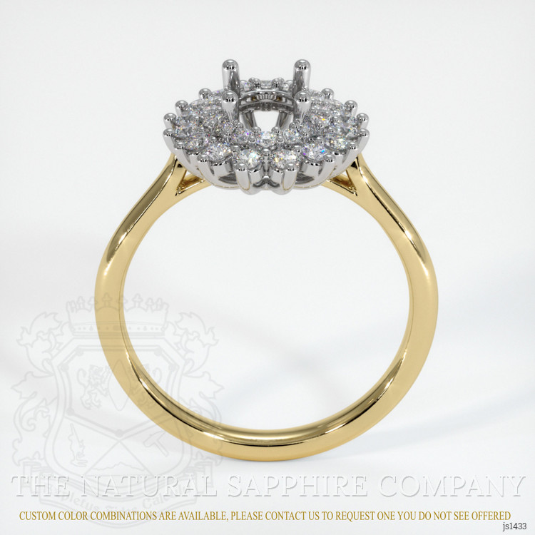 14K White & Yellow Antique Style Ring Setting