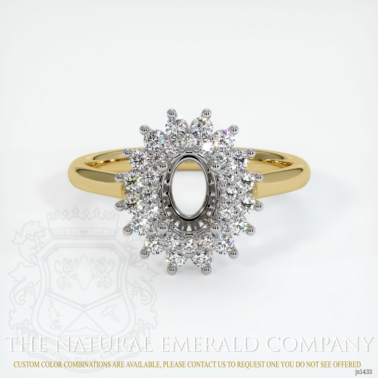 18K White & Yellow Antique Style Ring Setting