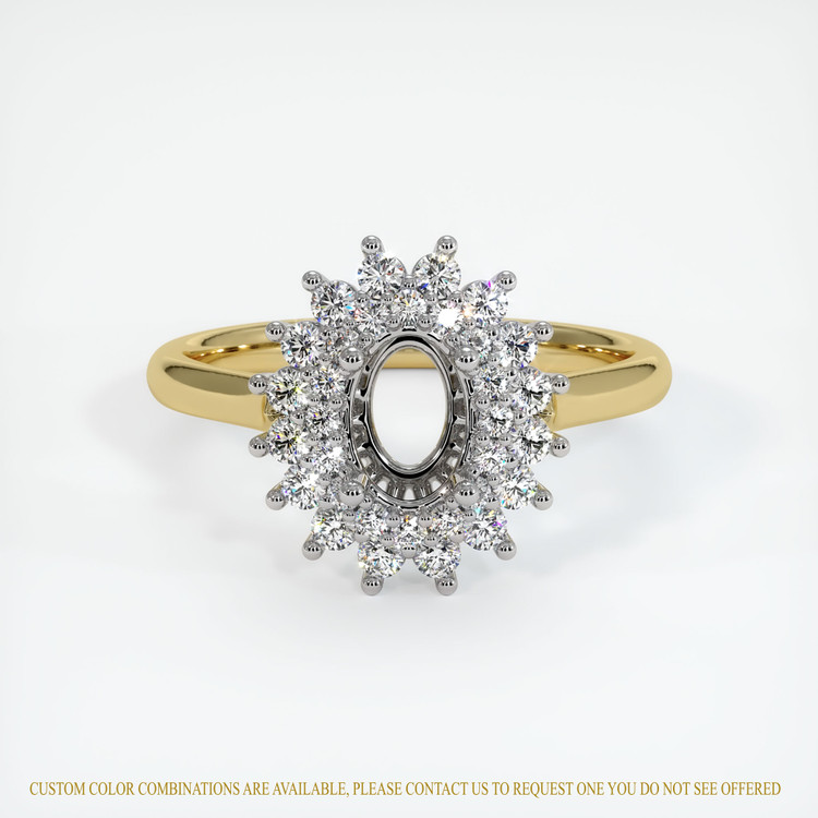 18K White & Yellow Antique Style Ring Setting