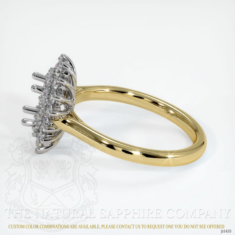 18K White & Yellow Antique Style Ring Setting