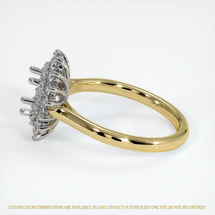 18K White & Yellow Antique Style Ring Setting