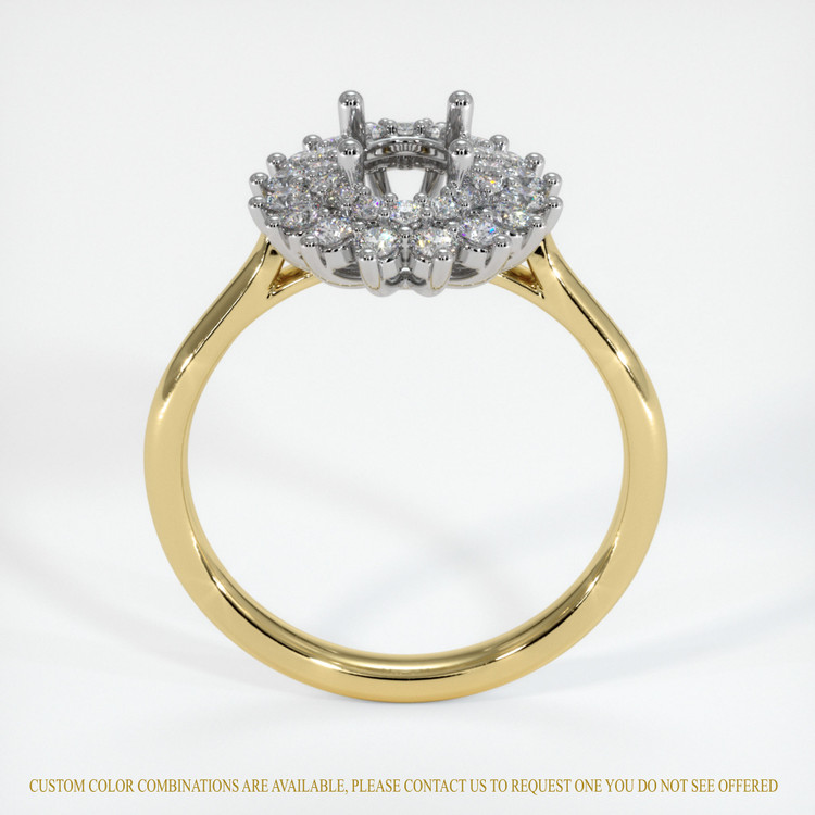 18K White & Yellow Antique Style Ring Setting