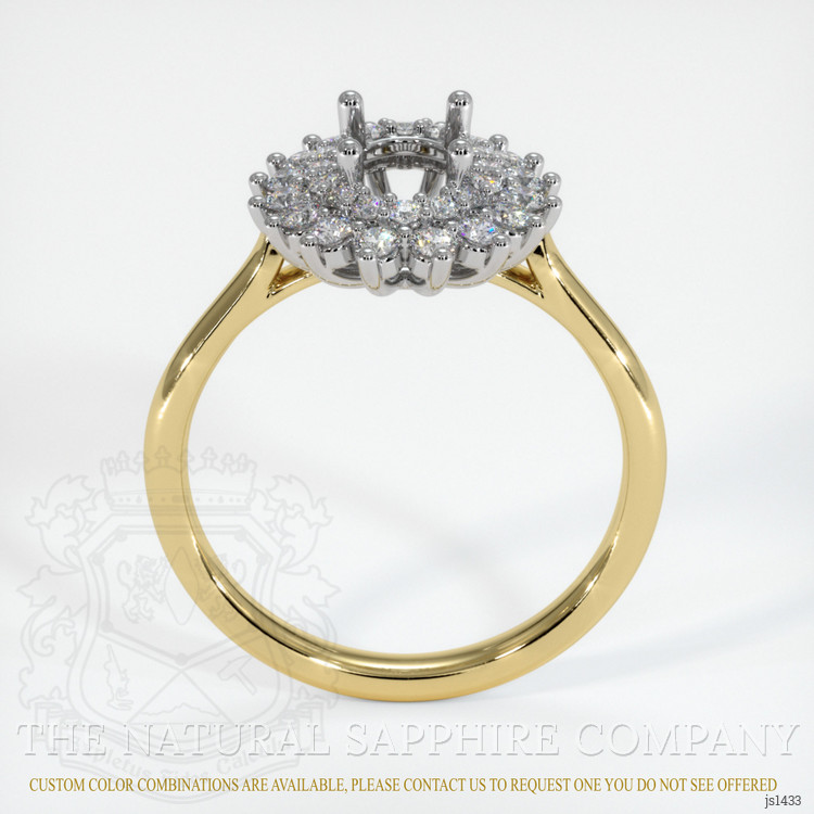 18K White & Yellow Antique Style Ring Setting