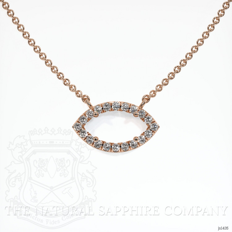 14K Rose Gold Pave Necklace Setting