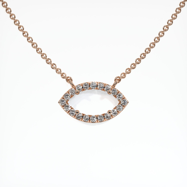 14K Rose Gold Pave Necklace Setting
