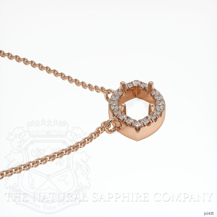 14K Rose Gold Pave Necklace Setting