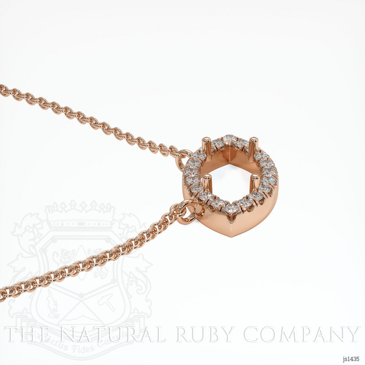 14K Rose Gold Pave Necklace Setting