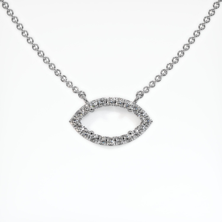 14K White Gold Pave Necklace Setting