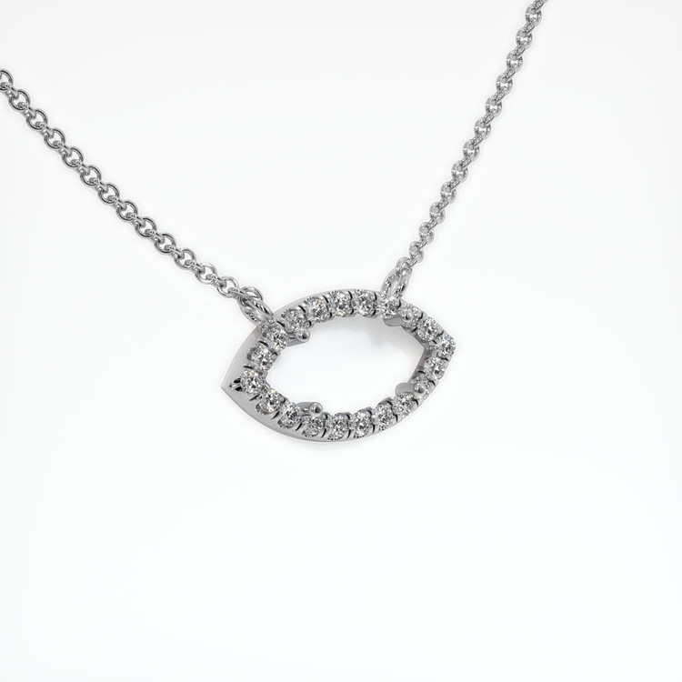 14K White Gold Pave Necklace Setting