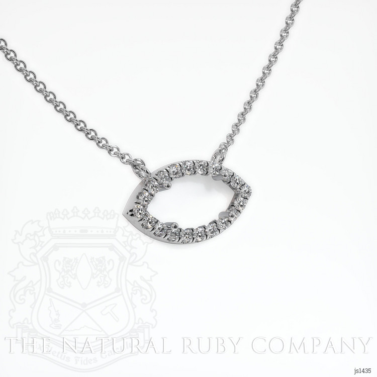 14K White Gold Pave Necklace Setting