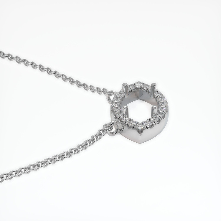 14K White Gold Pave Necklace Setting