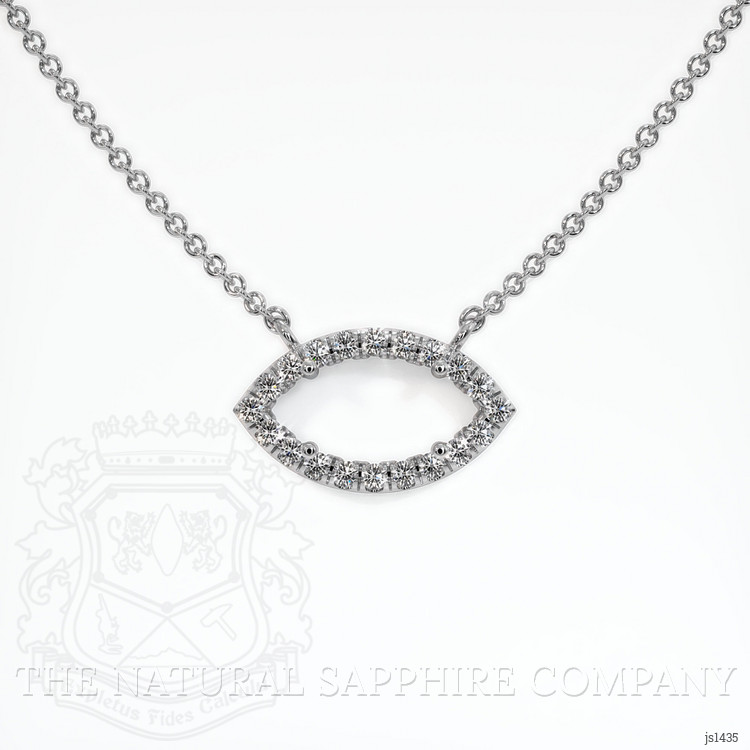 18K White Gold Pave Necklace Setting