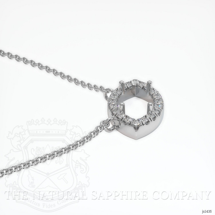 18K White Gold Pave Necklace Setting