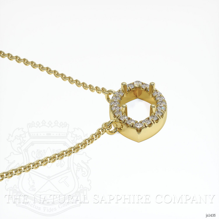 10K Yellow Gold Pave Necklace Setting