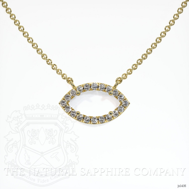 14K Yellow Gold Pave Necklace Setting