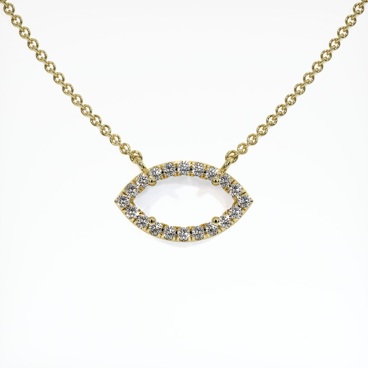 14K Yellow Gold Pave Necklace Setting