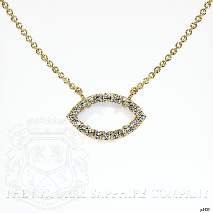 18K Yellow Gold Pave Necklace Setting
