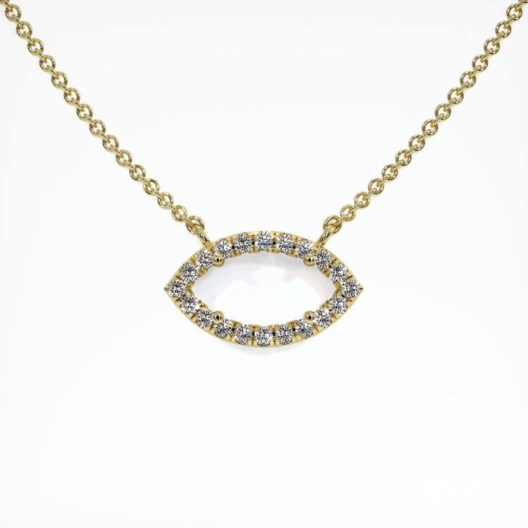 18K Yellow Gold Pave Necklace Setting