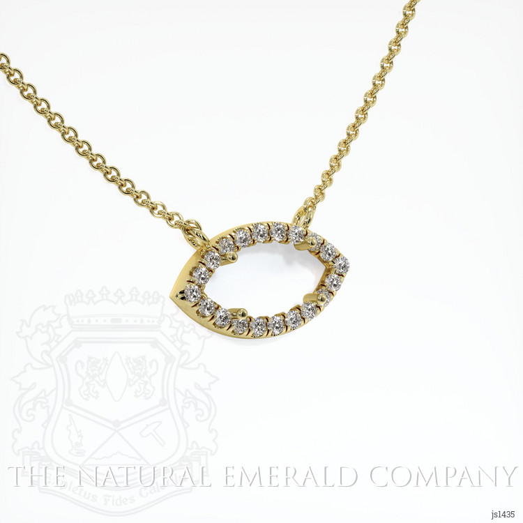 18K Yellow Gold Pave Necklace Setting