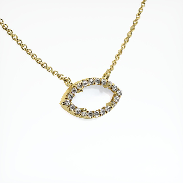 18K Yellow Gold Pave Necklace Setting